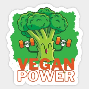 Vegan Power Broccoli Gym Sticker